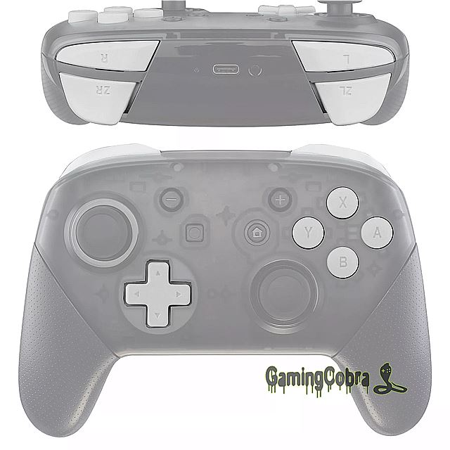 ホワイト修理 ABXY D-pad ZR ZL LR キー交換フルセットボタン w/Nintendo Switch Pro コントローラー用ツール