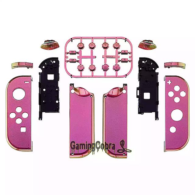 カメレオン紫、黄色joycon ハンドヘルド コントローラー ハウジング シェル フルセット のボタンで交換任天堂 スイッチ 喜び-con