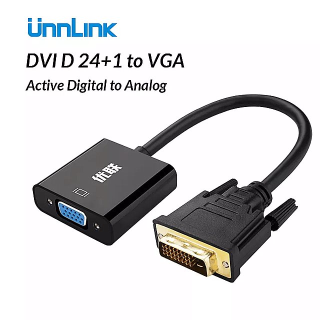 Unnlink デジタル DVI DVI-D 24 + 1 Vga アダプタ の ビデオ コンバータ FHD1080P アクティブ DVI 用の VGA に PC コンピュータ ホスト グラフィック カード