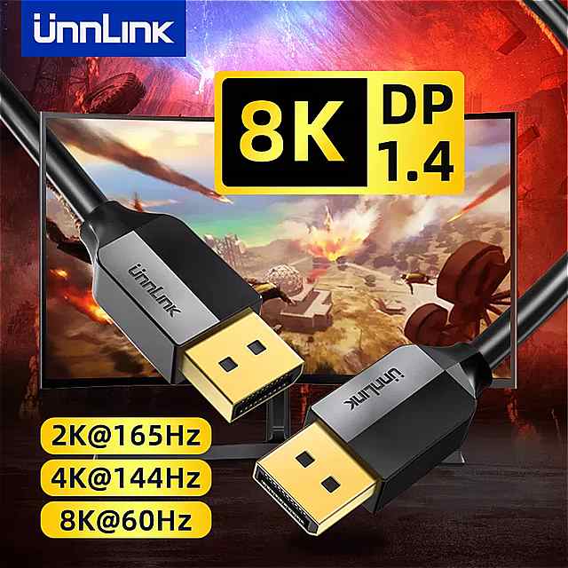 Unnlink displayport 1.4 P[u 8k60Hz 4 18k hdr 165hz  32.4 5gbps fBXvC |[g ppcbvgbv er dp 1.4 fBXvC