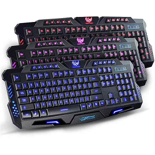 三色バックライトledゲーミング キーボード 機械式タッチ有線ゲーム キーボード pc & ノートpc用 三色バックライトledゲーミング キーボード 機械式タッチ有線ゲーム キーボード pc & ノートpc用