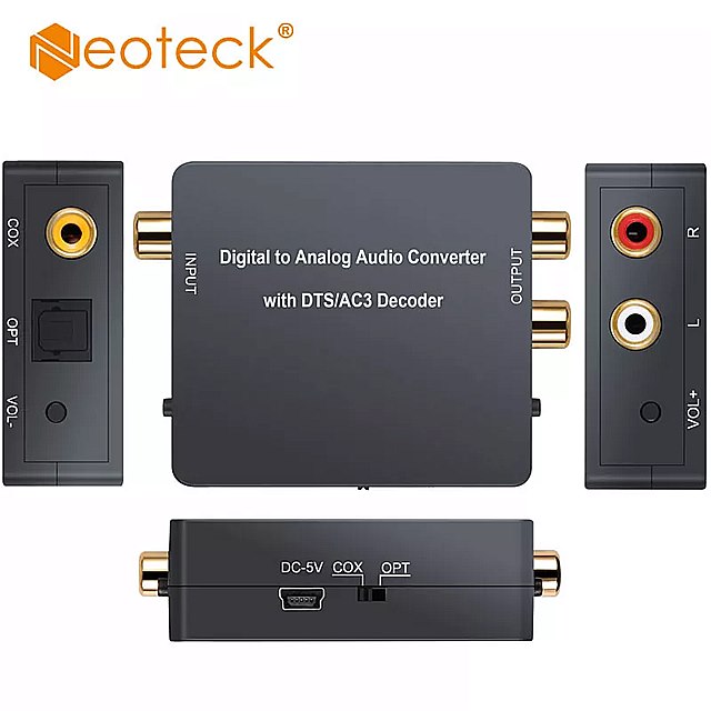 Neoteck デジタル アナログ オーディオ デコーダ コンバータ 光学spdif toslink/同軸5.1CH デジタル オーディオ に2CH アナログ ステレオ オーディオ 0