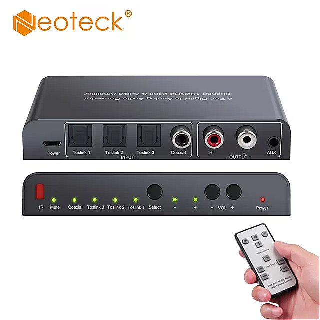 Neoteck 192 dac 3 w SPDIF Toslink 1  Toslink XCb` DAC I[fBI Ro[^ {[ Ir [g RCA 3.5 ~[g