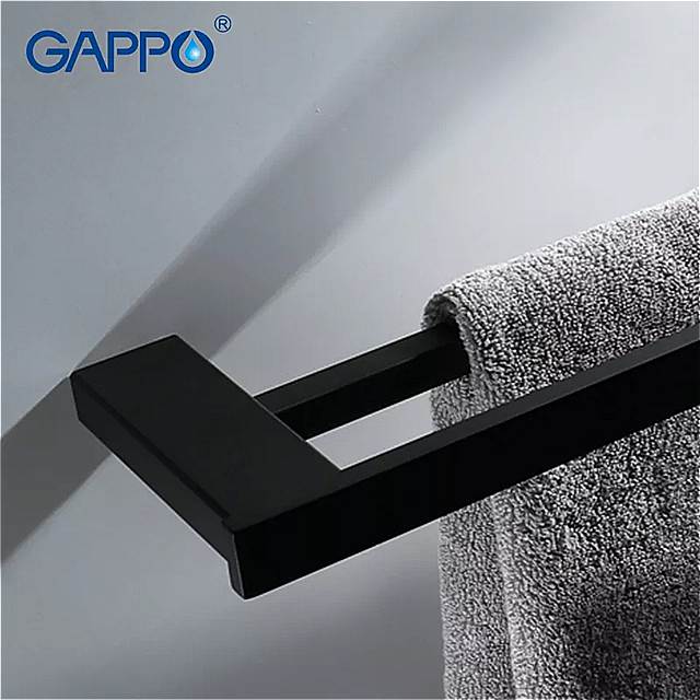 GAPPO バス ウェアセット ステンレス 鋼 ローブ フック トイレ 黒紙 ホルダー ブラシ ホルダー バス 棚 浴室 付属品 3