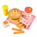 フライ ac 木製バーガー おもちゃ ストロベリーシミュレーションバーガーホットドッググループキッチン おもちゃ プレイ 子供 のための