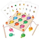 木製磁気 釣り の おもちゃ 3-6 歳 子供 の知能開発カメ記憶 ゲーム
