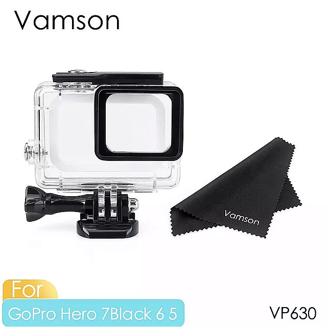 Vamson GoPro Hero 黒 防水 保護 ハウジング ケース ダイビング アクセサリー GoPro Hero 3 7 シルバー白 VP630
