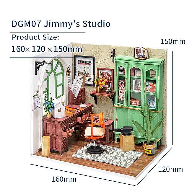 Robotime rolife diy 木製 ミニチュア DGM07ジミーの スタジオ