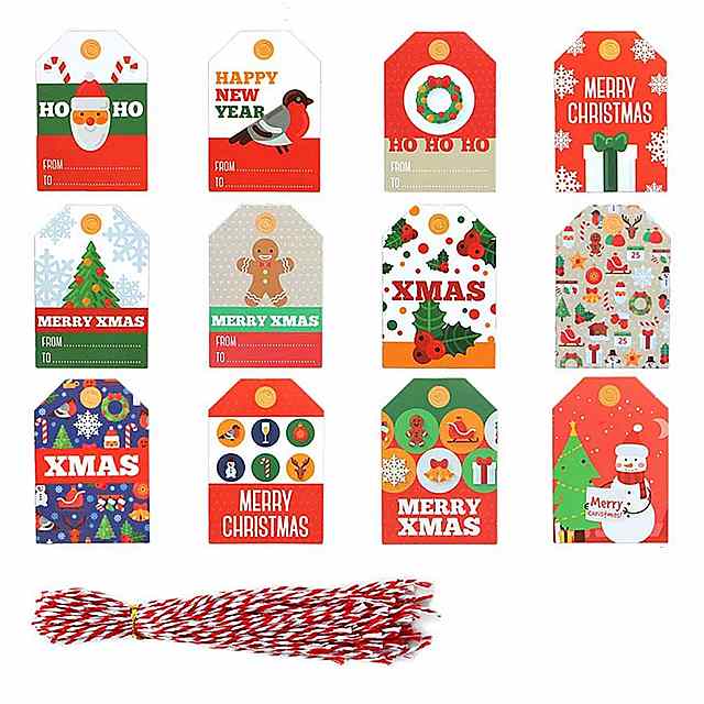 クリスマス の紙ラベル,色とりどりの タグ , タグ ,休暇の 装飾
