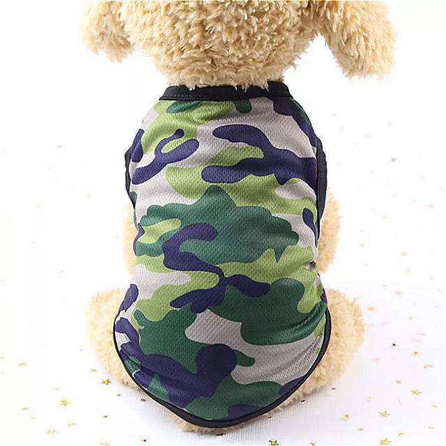子供用 の 通気性 のある カモフラージュ メッシュ Tシャツ 犬の散歩服 ビーチウェア 小 中 犬 XS-2XL