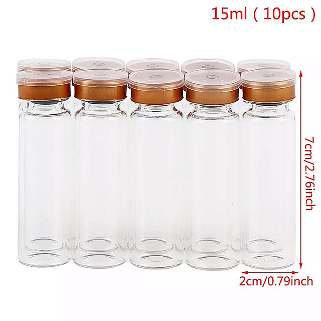 透明 な インジェクション ボトル 5ml , 8ml , 10ml , 15ml , 20ml , 25ml