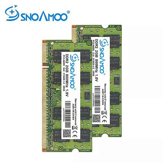 SnoamooラップトップラムDDR2 2 ギガバイト 667mhz/800mhz PC2-6400S 200Pin 1 ギガバイト 2 ギガバイト 4 ギガバイト 1.8v 2Rx8 SO-DIMM コンピュータ メモリ