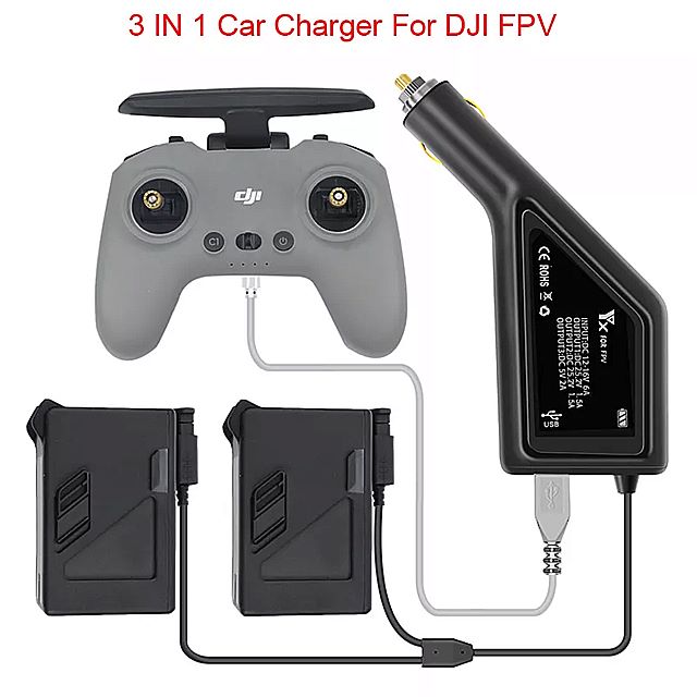 3で1 車 の 充電 器 dji fpvインテリジェント バッテリー 充電 ハブfpv 車 のコネクタ usb アダプタ マルチ 車 の 充電 器