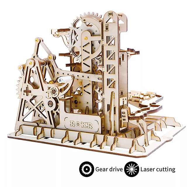 Robotime diy 3D 木製 機械式 パズル モデル 構築 キット 切断 アクション による 時計 じかけの プレゼントに！ の おもちゃ lg/lk/am
