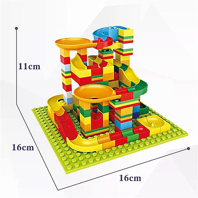 140 個マーブルレースランランニングシューズメンズ互換 Duploed ビルディングブロック漏斗スライドブロック DIY の レンガ の おもちゃ 2