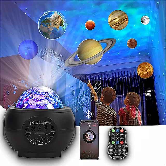 2021新10惑星投影星月夜 ライト usb bluetooth 海波星雲 プロジェクター ランプ のための ホーム プラネタリウム