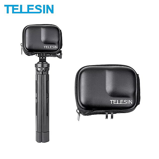 Telesin ミニ 収納 保護 袋ハーフオープン クイックリリース GoPro Hero 用のキャリング ケース 9黒 カメラ アクセサリー