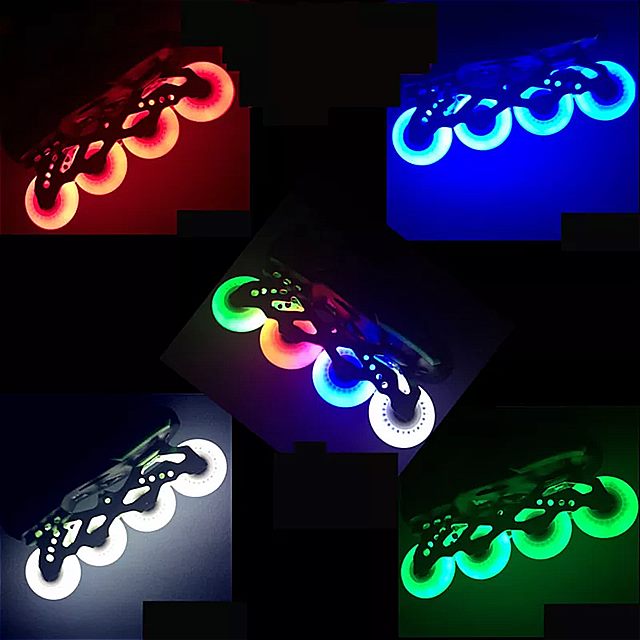[60 ミリメートル 62 ミリメートル 64 ミリメートル 68 ミリメートル] LED スケート ホイール 子供 スニーカー ローラー スケート 靴 patines フラッシュ 輝き タイヤ 磁気 コア 携帯 4 個