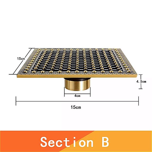 シャワー ドレン 15*15 センチメートル大きなユーロアンティークドレン カバー シャワー 正方形 廃棄ストレーナー 浴室 アクセサリー 屋外床ドレン