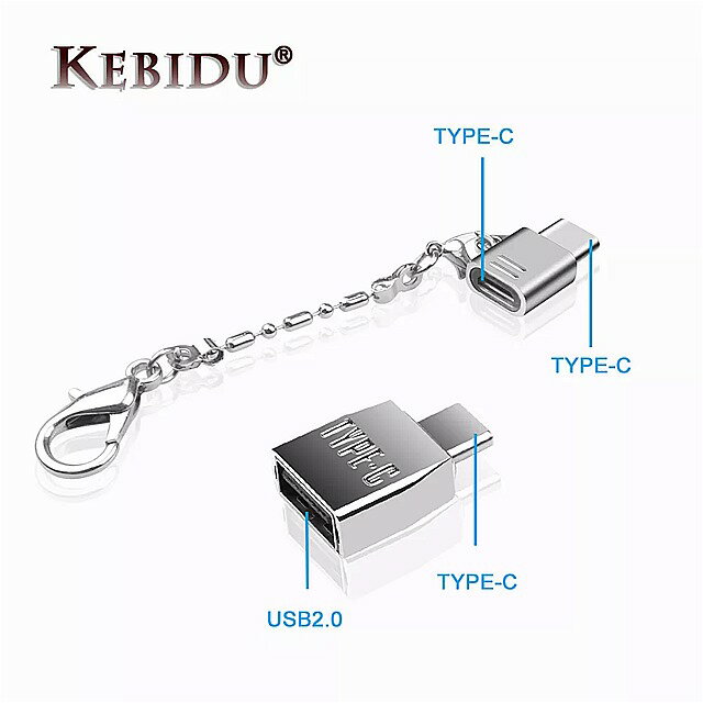 ミニ 金属 マイク ロ USB 2.0 メス USB 3.1 タイプ C オス ケーブル アダプタ USB-C OTG タイプ C コンバータ データ 充電 アダプタ キー チェーン