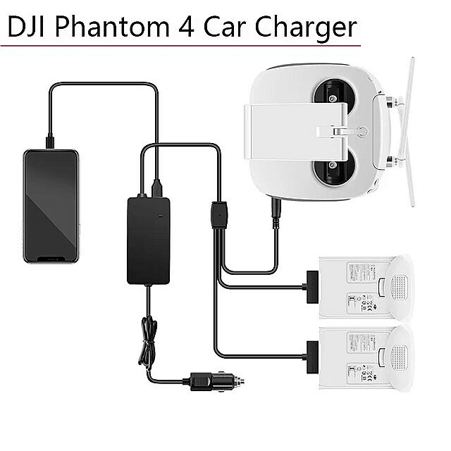 車の 充電器 DJI ファントム4 プロ adv スマート 屋外 バッテリー & リモコン 高速車の 充電器 旅行 充電ハブ アクセサリー 0