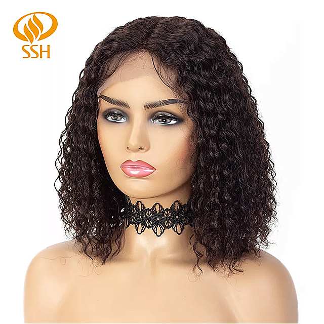 密度 150% Ssh remy 女性 のための 毛 の かつら ,短い正方形の カット , のヘアピース