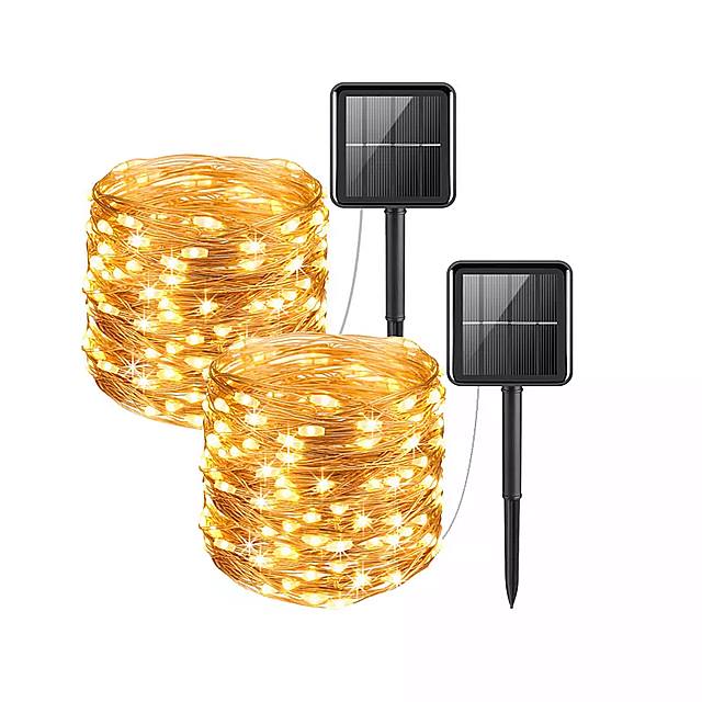 ソーラー ストリング ライト 20-100 LED s USB 銅線 ライト 妖精 ライト 屋内屋外 防水 装飾 庭 ライト