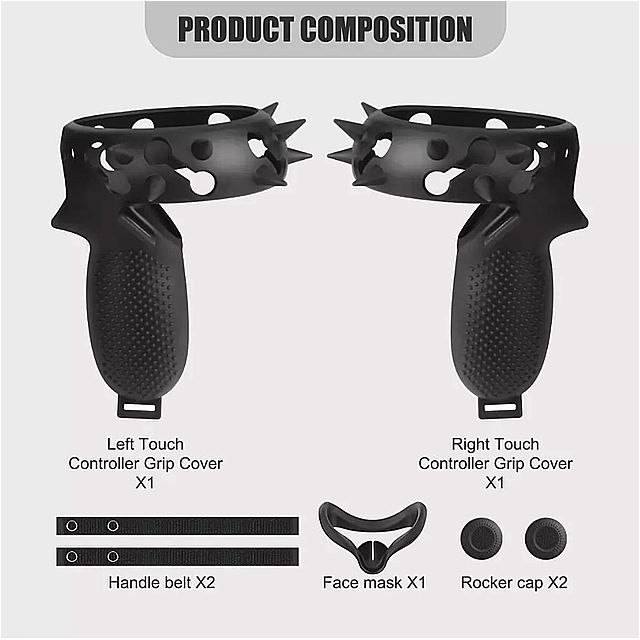 タッチ コントローラ グリップ カバー + ナックル ストラップ + vr シリコーン マスク パッド + アキュラ スため親指ボタンキャップクエスト2 vr アクセサリー