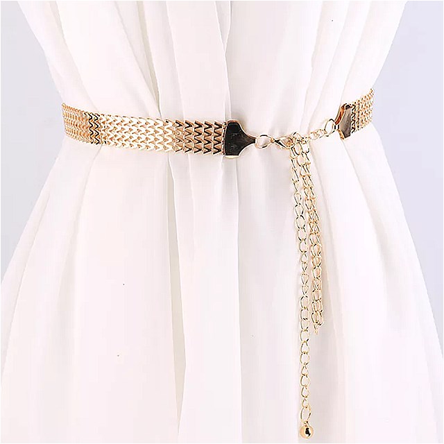 ゴールド チェーン ベルト レディース ウエスト レディース プラスサイズcintos なketting riem アクセサリー 波 高級