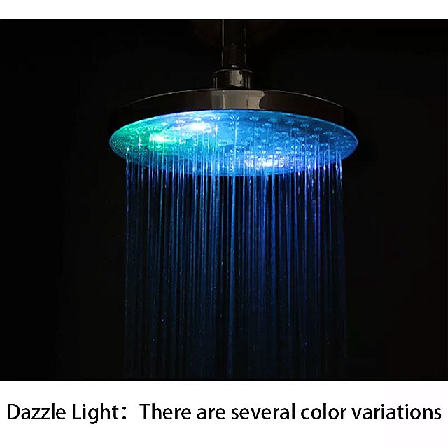 7 色 Led 感温降雨 8 "インチラウンド シャワー ヘッド 、色変更ロマンチック水流水 シャワー 浴室