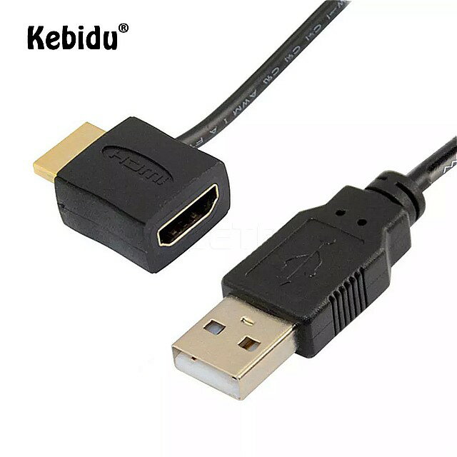 Kebidu ポータブル USB 2.0 メス アダプタ エクステンダ 電源 コネクタ ケーブル 1080 hdtv 用オス ケーブル アダプタ
