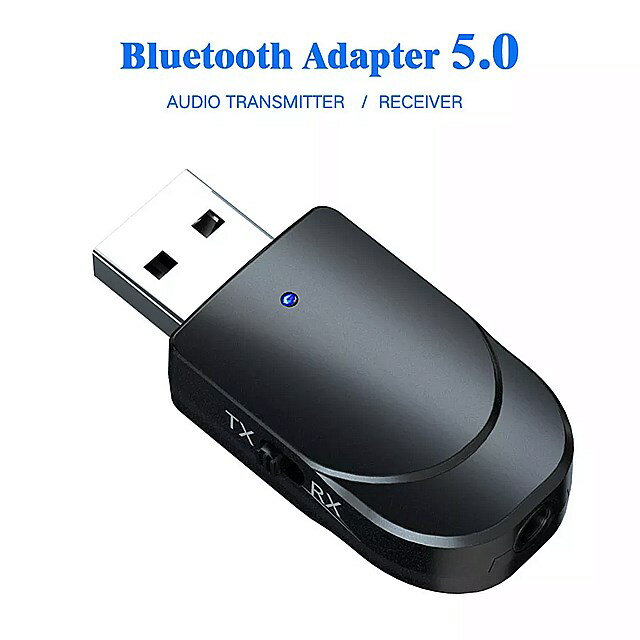 3 1でbluetooth 5.0 オーディオ レシーバー トランスミッター 3.5 ミリ メートル ジャックのaux usb ステレオ 音楽 テレビ 用 車 pcの ヘッド フォン