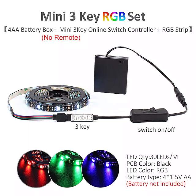 LED ストリップ バッテリ駆動 5050 RGB 2835 ウォーム クール ホワイト 5 メートル 5 ボルト 6 ボルト バッテリー 操作 Led テープ リボン ライト 防水