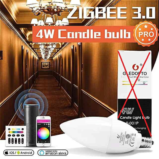 Zigbee-接続されたキャンドル3.0 電球 キャンドル4w rgbCCtPro e12 e14部屋の 照明 アプリ ケーション 音声コマンド