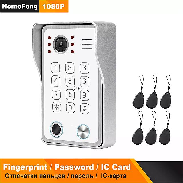 Homefong用ビデオ インターホン hd 1080pビデオ ドア 電話の カメラ 指紋/icカード/パスワード ロック 解除 防水