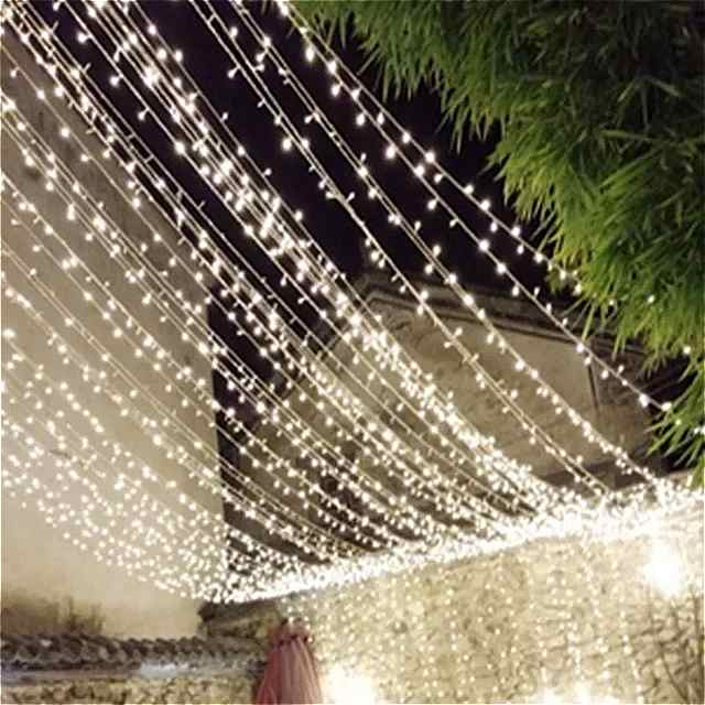 ストリング ライト 100 LED 10 メートルの クリスマス / 結婚式 / パーティー デコレーション ライト 花輪 AC 110V 220V 屋外 防水 LED ランプ 9 色 LED
