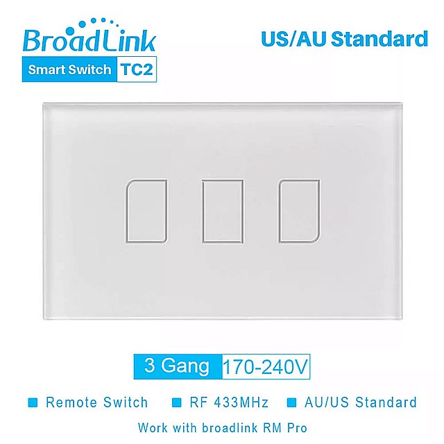Broadlink TC2 米国 WiFi スイッチ 170-240 V Led ライト タッチスイッチパネルスマートホームオートメーション経由 RM プロ + スマートフォン App による制御