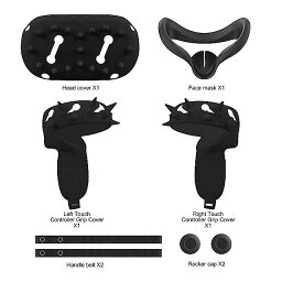 5in1 360° フルボディ アンチ スロー プロテクション VR アクセサリー グリップカバー ＆ ナックルストラップ アイマスク フェイスカバー シェル Oculus Quest2用