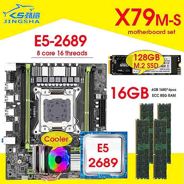 X79 ޥܡ LGA2011 E5 2689 cpu 4Ĥx 4Х = 16ХDDR3 1600mhz 12800 ecc reg  å  128ХM.2 ssd 顼