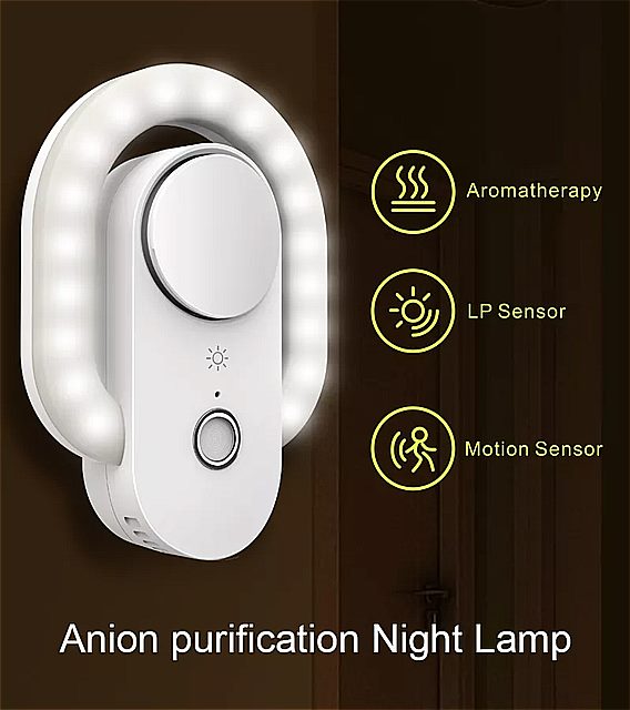 空気浄化 グレー led ナイト ライト ミニ光 センサー 制御夜の光の 子供 リビングルーム ベッドルーム 照明