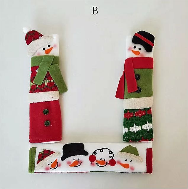 3 個 クリスマス 装飾 手袋 電子レンジ の ドア 冷蔵庫 ハンドルセット パーティー フェスティバル デコレーション