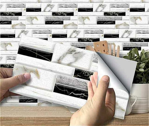 9 個 3D 大理石 PVC 壁の ステッカー 、現代家の 装飾 ベッドルーム の壁の 装飾 家の 装飾 黒と白 タイル ステッカー 9 個 3D 大理石 PVC 壁の ステッカー 、現代家の 装飾 ベッドルーム の壁の 装飾 家の 装飾 黒と白 タイル ステッカー