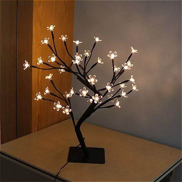 LED 桜 ランプ 36 電球 花 瓶 コーヒー 花 ランプ 木の枝 ライト 装飾 結婚式 ホーム バー 装飾