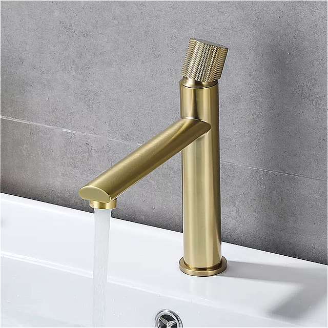 BAKALA マット ブラック & ゴールドローズ 蛇口 100%浴室 の 洗面台 の 蛇口 ローレットデザイン デッキ は水 ミキサー タップ 起毛ゴールド