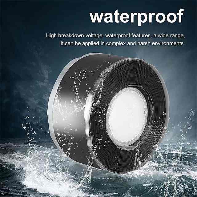 黒ゴム製の多目的粘着テープ1.5または3m シリコン 修理 防水 フュージングワイヤー 0