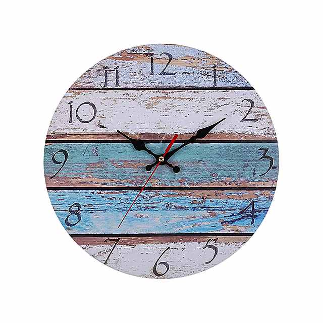 ノイズのない木製の 壁 時計 レトロ な スタイル の懐中 時計 農家の 装飾 読みやすいカントリー スタイル