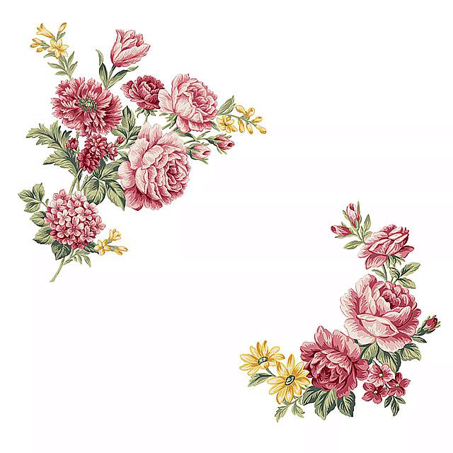 家のためのバラと牡丹の 花 の 壁 の ステッカー 30x90x2cm 壁 のラベルロマンチックなリビング ルーム 結婚式寝室の 装飾 PVC