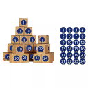 クリスマス 用ボックス クラフト紙adent Gift boxDIY1?24数字の 子供 用のかわいいパターン