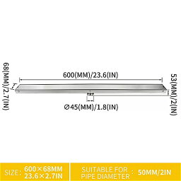 60 センチ 抗臭 床 ドレン SUS304 ステンレス 鋼挿入 シャワー 床 ドレン 大流量 ゲート 排水 脱臭