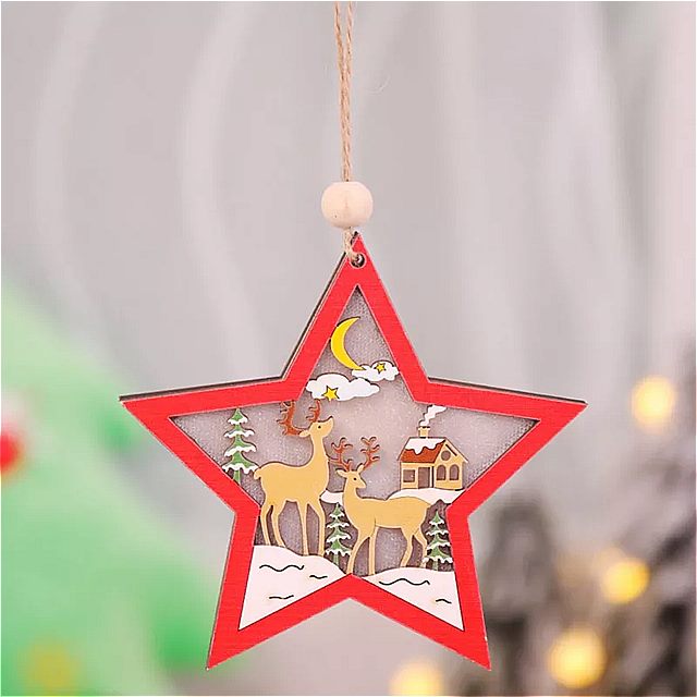 天然木製led ペンダントライト クリスマスツリー の 装飾 工芸家の寝室 かわいい 装飾 クリスマス 子供 のおもちゃ